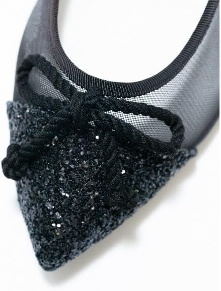 Amazon | [エマフランシス] ポインテッドトゥ チュール フラットバレエ